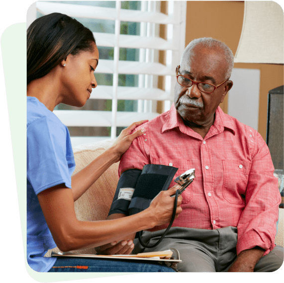 man having his blood pressure checked